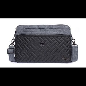 NWOT - Lug Convertible Crossbody / Belt Bag in Shimmer Black and Heather Gray